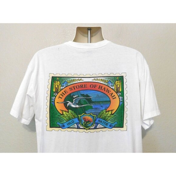 Hilo Hattie Store Tee Kauai XL White Hawaii Graphics Fruit Of The Loom Cotton - Picture 1 of 10